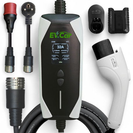 Зарядное EVCar GB/T B3 6-32A WiFi  (7кВт, 1 фаза, сменные вилки)